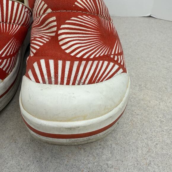 Dansko Red Fan Pattern Vegan Comfort Clogs Women’s Slip On Canvas Shoes Size 38 - Picture 5 of 13